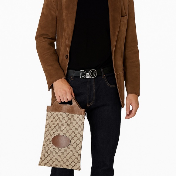 Gucci Italy Leather-Trim Tote - Picture 1 of 9